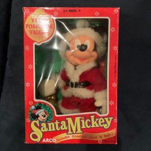 Santa Mickey with Greeting Card & Bell by Arco